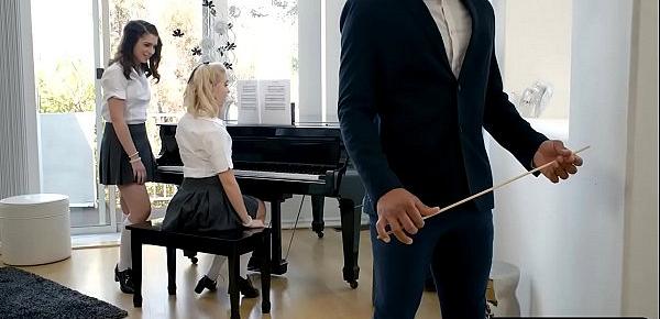  Teen piano students fuck a black teacher during the lesson